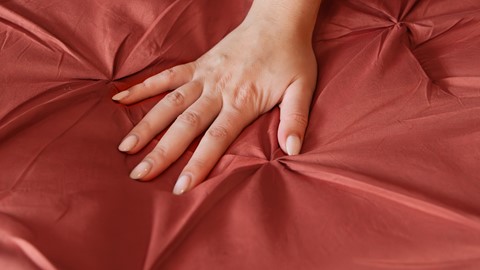 HappyBed Pinch Pleat - dekbed zonder overtrek, terracotta