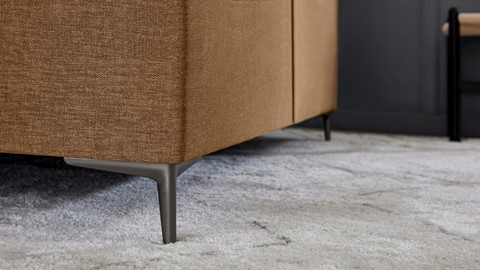 Boxspring Jade vlak met gestoffeerd matras, cognac