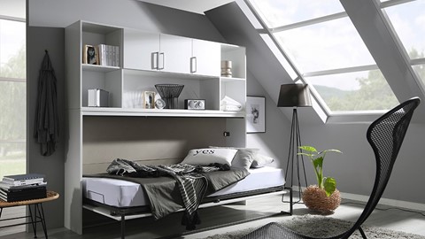 Opklapbed Albero met bovenbouw, wit