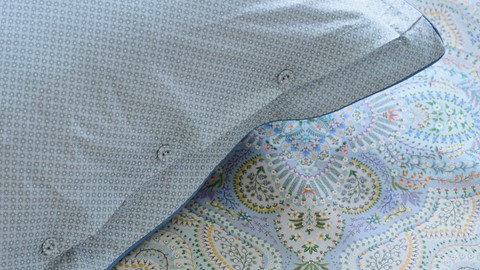 Dekbedovertrek Moon Flower, light blue