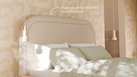 Bed Amber linen touch, beige