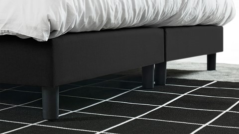 Boxspring Cisano vlak met Easy Pocket matras, zwart