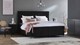 Boxspring Jade vlak met gestoffeerd matras, black