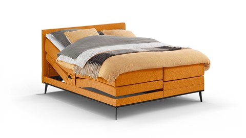 Boxspring Viggo verstelbaar met gestoffeerd matras, adore goud