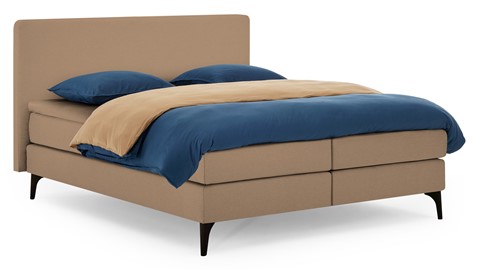 Boxspring Attraktiv Lykka vlak met gestoffeerd matras, caramel