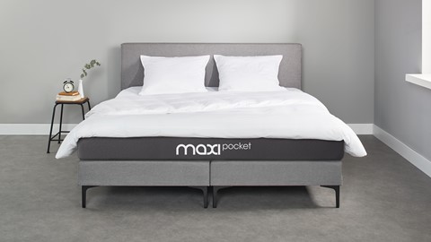 Box Oxford met Maxi Pocket matras, lichtgrijs