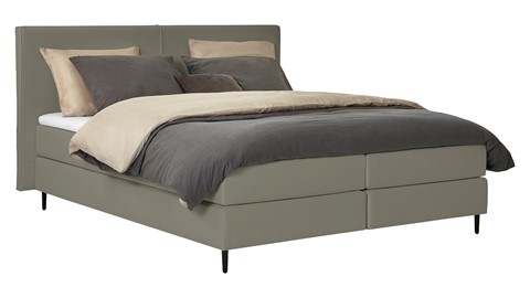 Boxspring Opal vlak met gestoffeerd matras, taupe