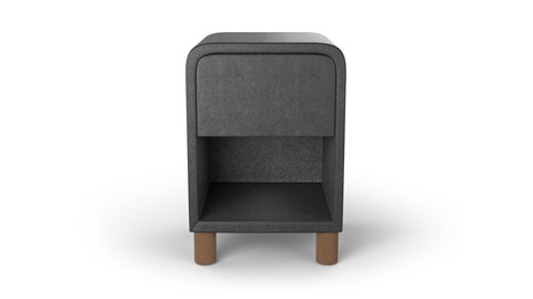 Nachtkast rond B Bright met 1 lade en poten, navy