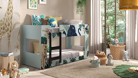 Stapelbed Luca Jungle, mintgroen