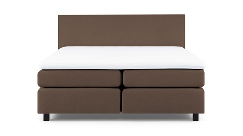 Boxspring Autentik Kurbat vlak met gestoffeerd matras, cappuccino