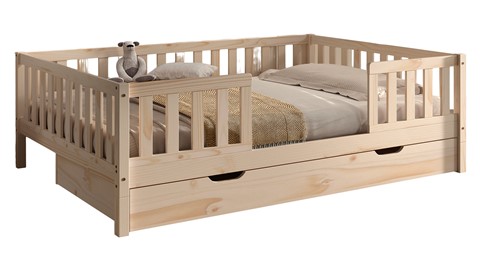 Kajuitbed Dallas met slaaplade en uitvalbeveiliging, natuur