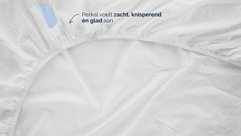 Hoeslaken B Bright Percale topper, off-white
