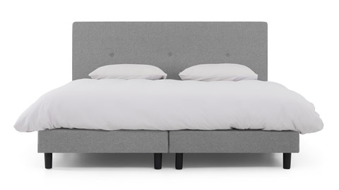 Boxspring Invito vlak met Bridge matras, lichtgrijs