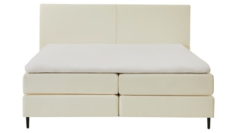 Boxspring Opal vlak met gestoffeerd matras, ecru