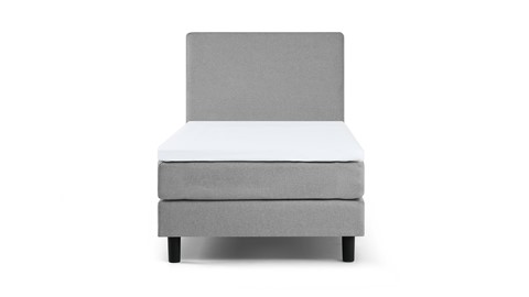 Boxspring Cisano vlak met gestoffeerd matras, lichtgrijs