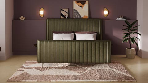 Bed Ruby velvet glow, dark green