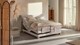 Boxspring Solid Lina verstelbaar met gestoffeerd matras, naturel