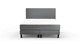 Boxspring Cisano vlak met gestoffeerd matras, lichtgrijs