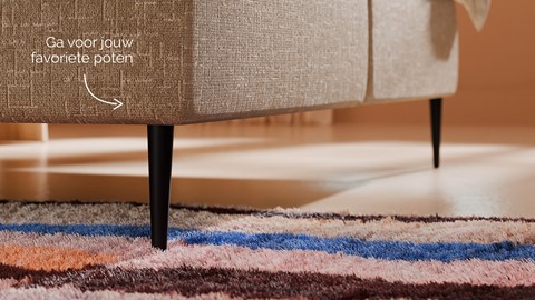 Boxspring Quartz velvet motif vlak met gestoffeerd matras, beige