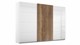 Schuifdeurkast Halifax met glaspanelen, alpine wit/eiken/wit