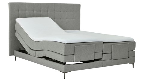 Boxspring Jade verstelbaar met gestoffeerd matras, grey