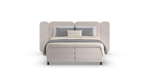 Elektrische boxspring Ridge - Wool look, off-white