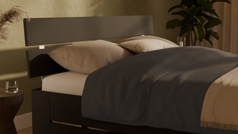 Bed Fresh 500 met hoofdbord en 3 opbergladen, antraciet