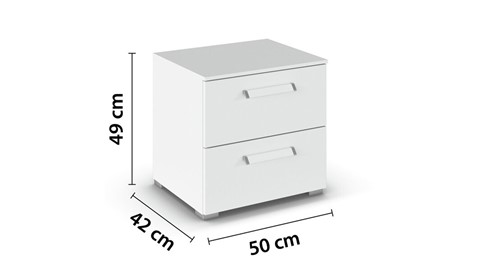 Nachtkast Elba met 2 laden, alpine wit