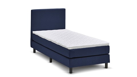 Boxspring Cisano vlak met gestoffeerd matras, blauw