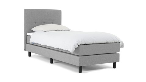 Boxspring Invito vlak met gestoffeerd matras, lichtgrijs