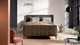 Boxspring Attraktiv Trendik vlak met gestoffeerd matras, cappuccino
