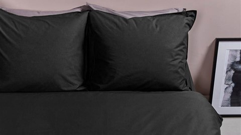 Dekbedovertrek Cotton Uni, black