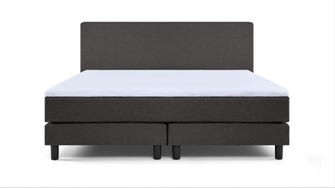 Boxspring Bellino vlak met gestoffeerd matras, donkergrijs