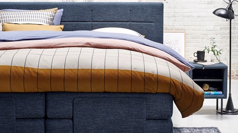 Boxspring Supreme Square verstelbaar met Slow Motion 2 matras, blauw