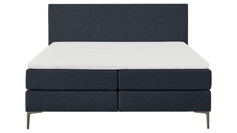 Boxspring Emerald vlak met gestoffeerd matras, navy