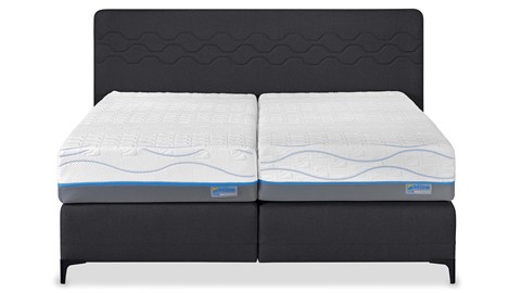 Boxspring Supreme Curves vlak met Slow Motion 2 matras, antraciet