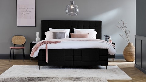 Boxspring Jade verstelbaar met gestoffeerd matras, black