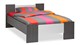 Bed Woody, donkergrijs/aluminium