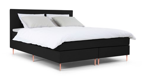 Box Owen vlak met gestoffeerd matras, zwart