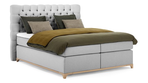 Boxspring Unik Elit vlak met gestoffeerd matras, light grey