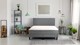Boxspring Cisano vlak met gestoffeerd matras, lichtgrijs