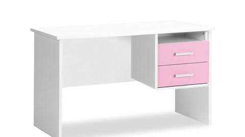 Bureau Jesse, wit/roze