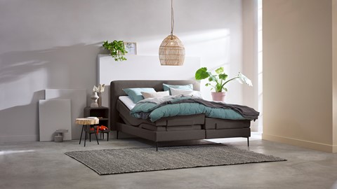 Boxspring Quartz vlak met gestoffeerd matras, rpes 92