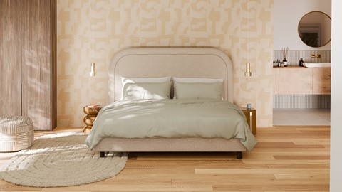 Bed Amber linen touch, beige