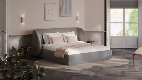 Bed Cove - Wool look, light grey