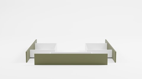 3 opbergladen bed Fresh hoogte 50 cm, rietgroen