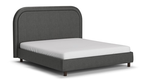 Bed Amber velvet glow, dark grey