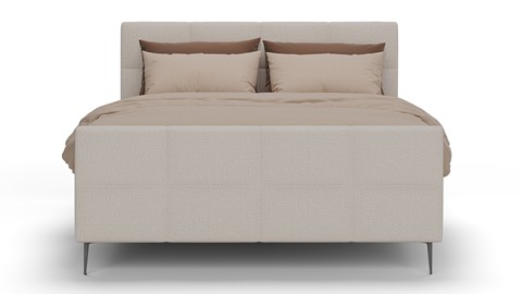 Boxspring Crystal soft touch met gestoffeerd matras, beige