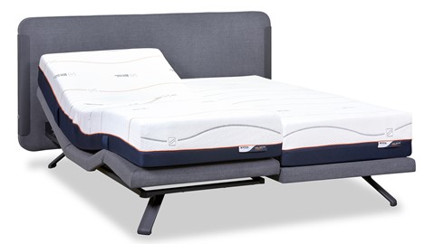 Bed Element Spirit verstelbaar met Cool Motion 6 matrassen, denim