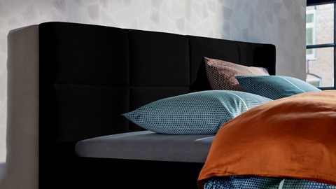 Boxspring Attraktiv Trendik vlak met gestoffeerd matras, black